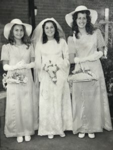Bride and two bridesmaids