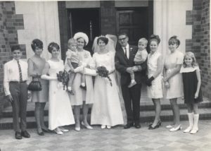 Large family in wedding photo